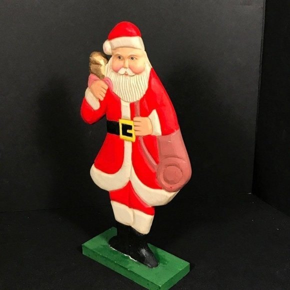 Vintage Folk art Santa Christmas decoration, Carved wood standing Kris Kringle C - Picture 3 of 10